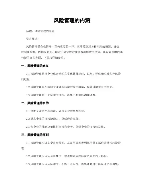 风险管理的内涵