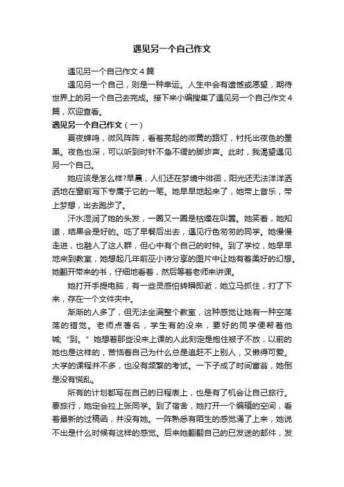 遇见另一个自己作文