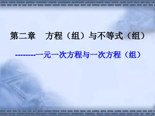 《一元一次方程与二元一次方程(组)》课件