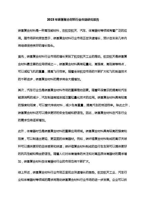 2023年碳基复合材料行业市场研究报告