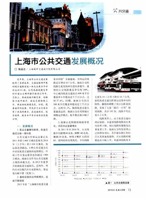 上海市公共交通发展概况