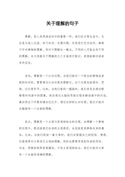 关于理解的句子