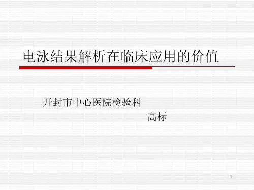 电泳结果解析在临床应用的价值PPT课件