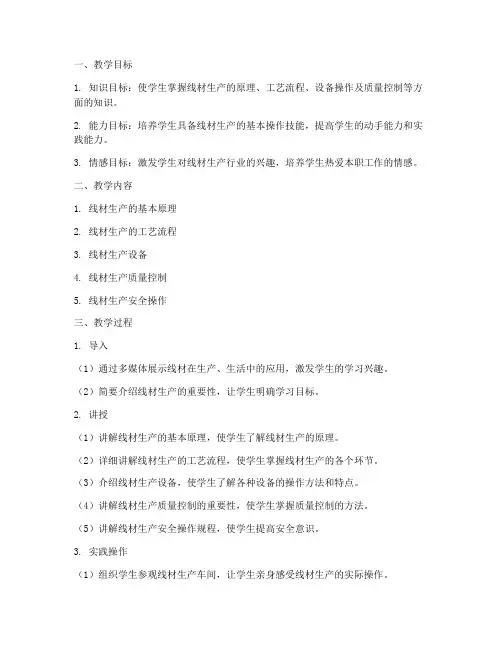线材生产教学设计方案