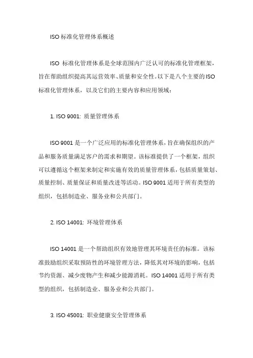 iso标准化管理体系
