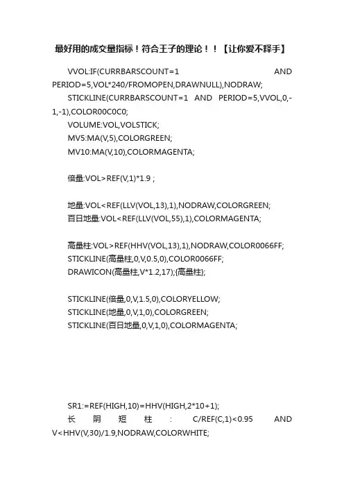 最好用的成交量指标！符合王子的理论！！【让你爱不释手】