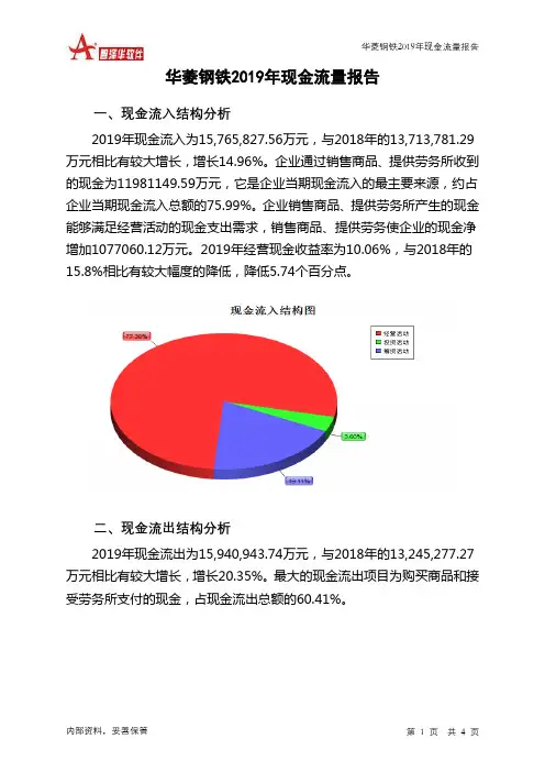 华菱钢铁2019年现金流量报告