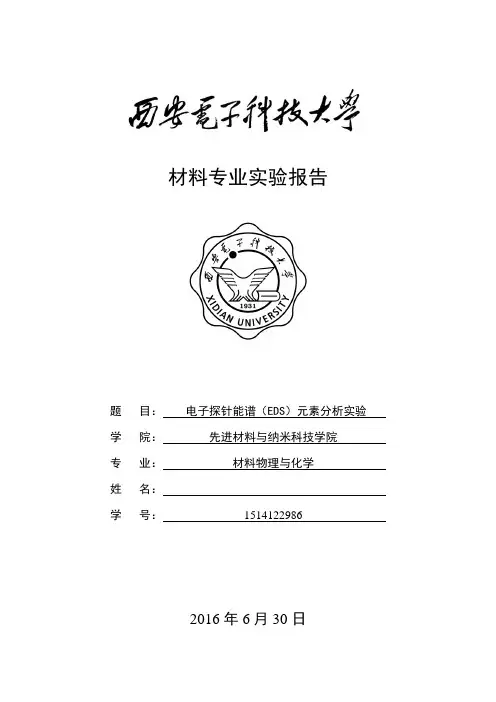 材料分析(EDS)实验报告