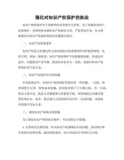强化对知识产权保护的执法