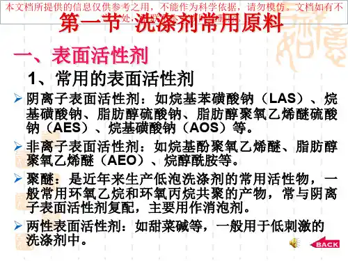 洗涤剂基本知识普和版专业知识讲座