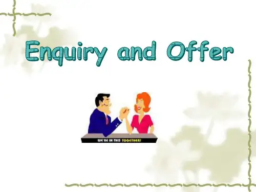 商务英语business English enquiry and  offer
