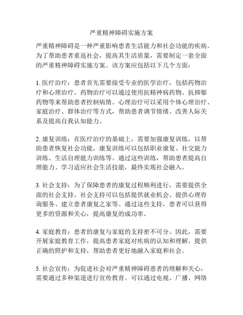 严重精神障碍实施方案