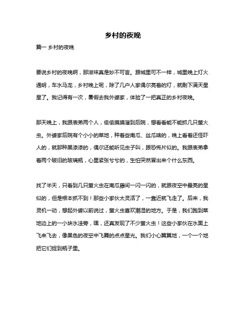 作文《乡村的夜晚》