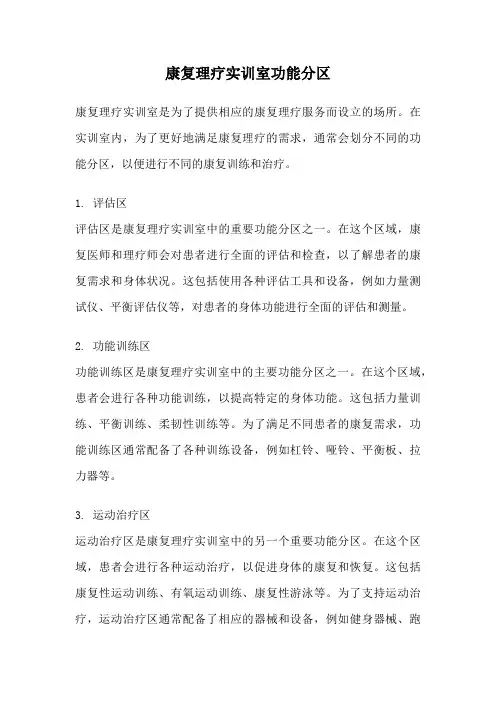 康复理疗实训室功能分区