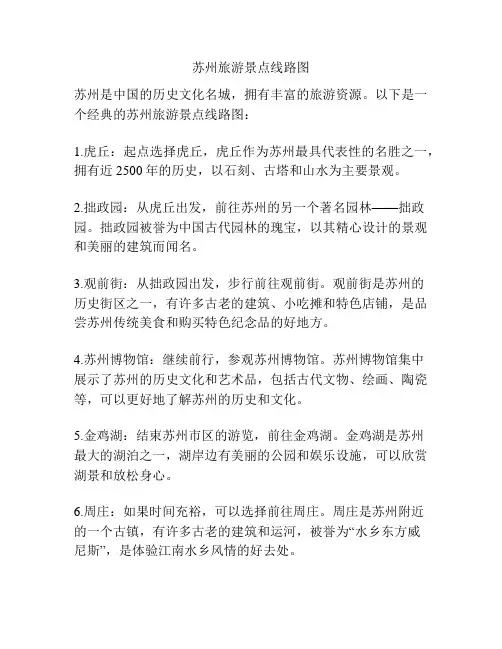苏州旅游景点线路图