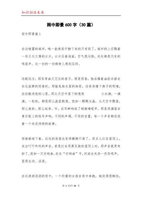 雨中即景600字(30篇)