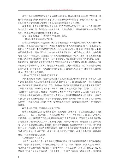 关于鲁迅小说中的知识分子形象的分析 (1)