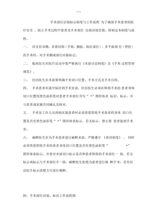 手术部位识别标示制度与工作流程