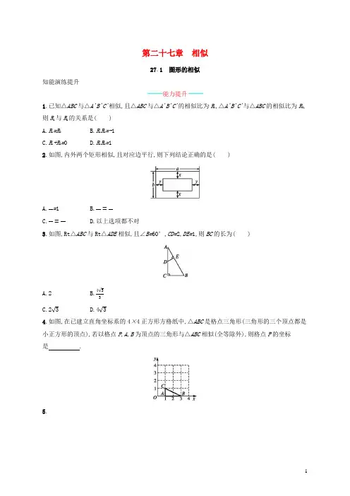 2022九年级数学下册第27章相似27.1图形的相似课后习题新版新人教版