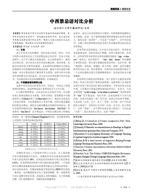 中西禁忌语对比分析