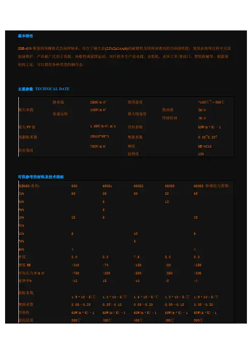 JDB-650石墨润滑轴承
