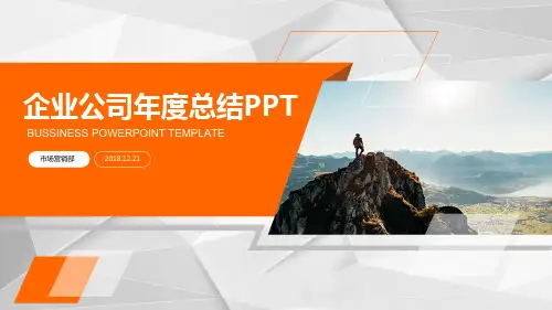 2018企业公司年度总结PPT