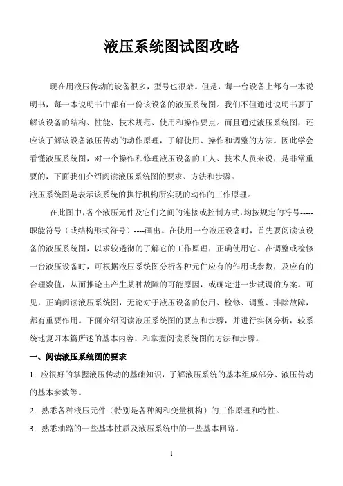 液压系统图识图攻略