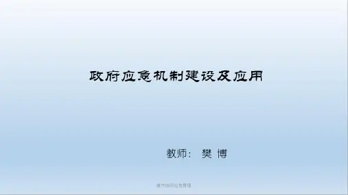 城市协同应急管理课件