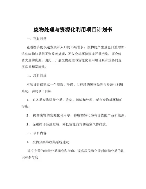 废物处理与资源化利用项目计划书