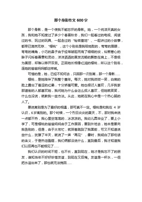 那个身影作文600字
