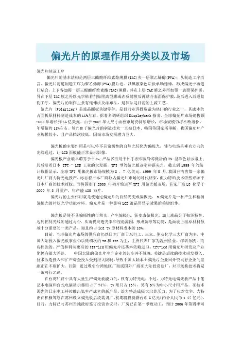 偏光片的原理作用分类以及市场
