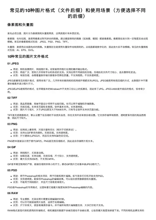 常见的10种图片格式（文件后缀）和使用场景（方便选择不同的后缀）