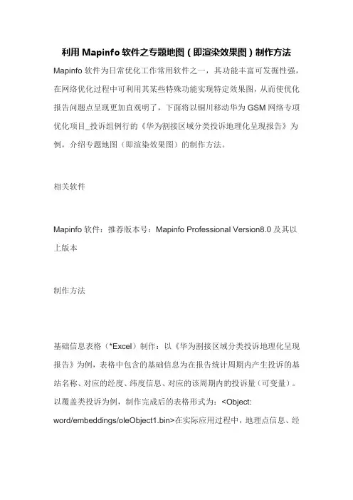 利用Mapinfo软件之专题地图(即渲染效果图)制作方法