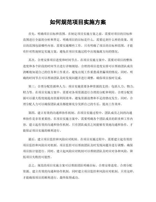 如何规范项目实施方案