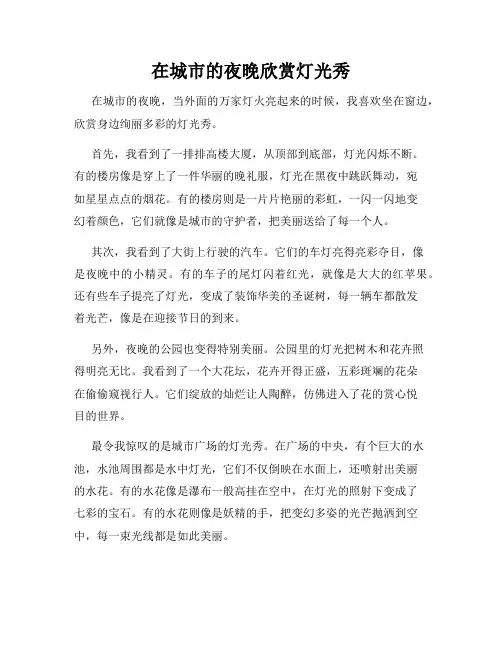 小学三年级作文这儿真美范文在城市的夜晚欣赏灯光秀