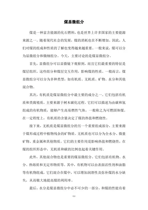 煤显微组分