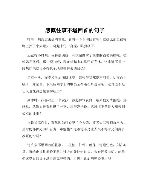 感慨往事不堪回首的句子