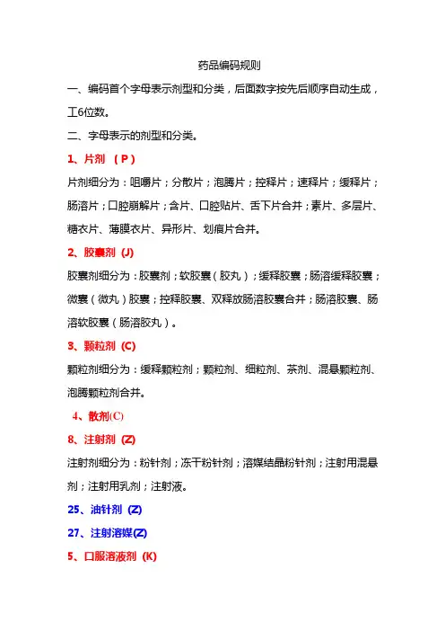 药品编码规则