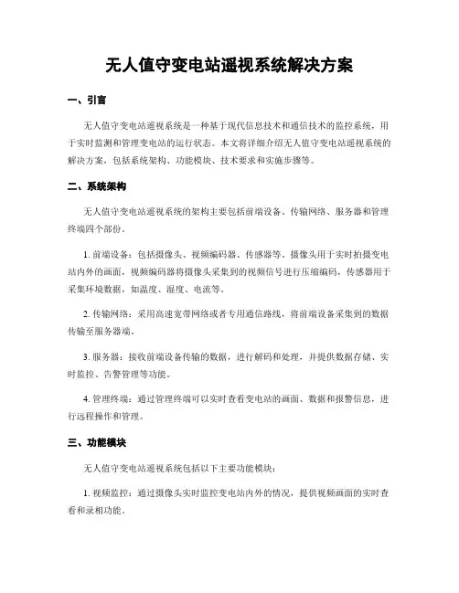 无人值守变电站遥视系统解决方案