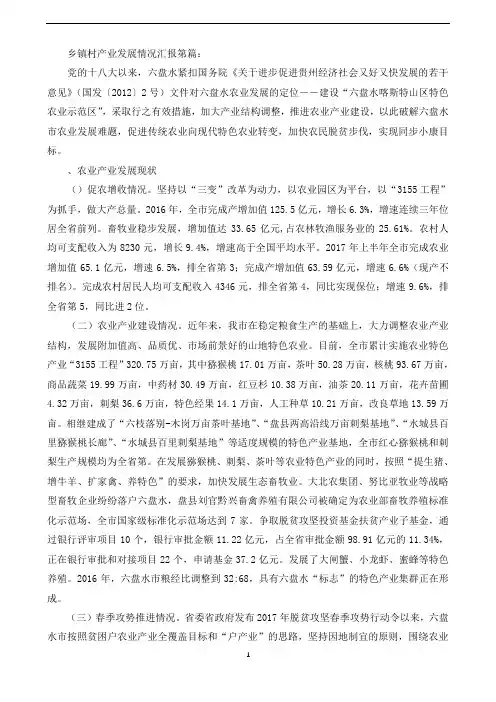 乡镇村产业发展情况汇报(3篇)(可直接编辑使用).doc