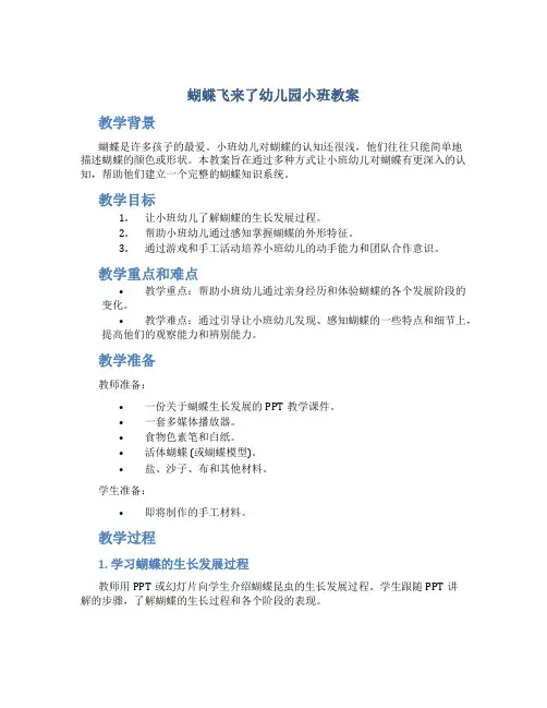 蝴蝶飞来了幼儿园小班教案