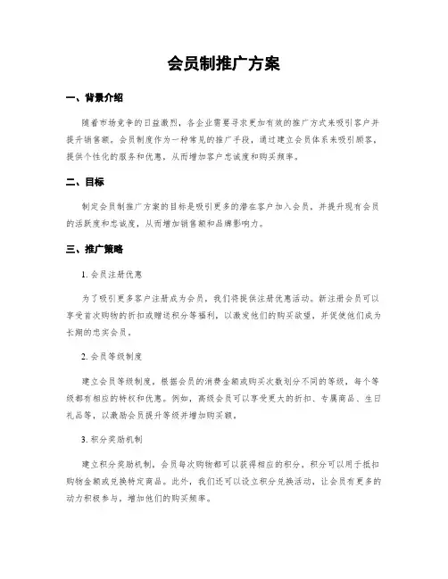 会员制推广方案