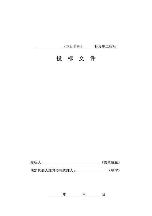 标准施工投标文件