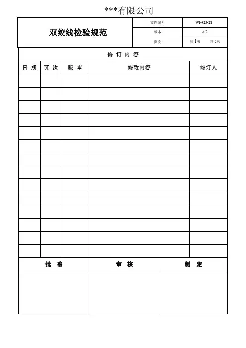 网线检验标准