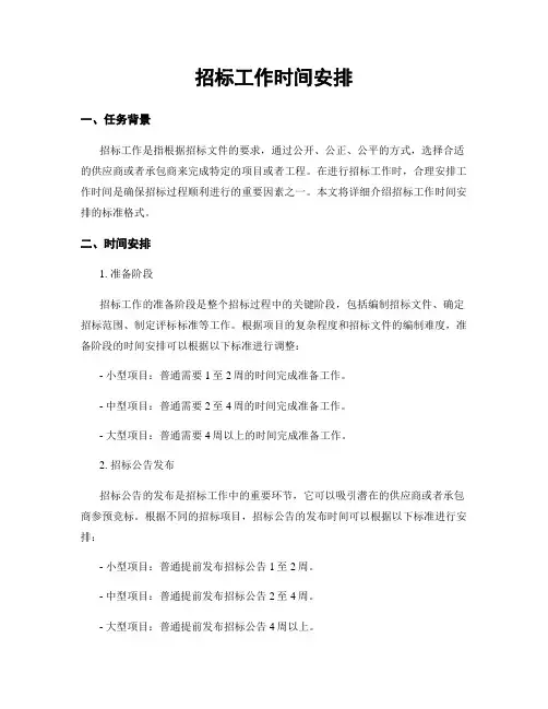 招标工作时间安排