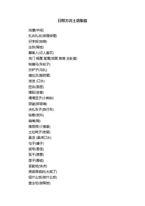 日照方言土语集锦