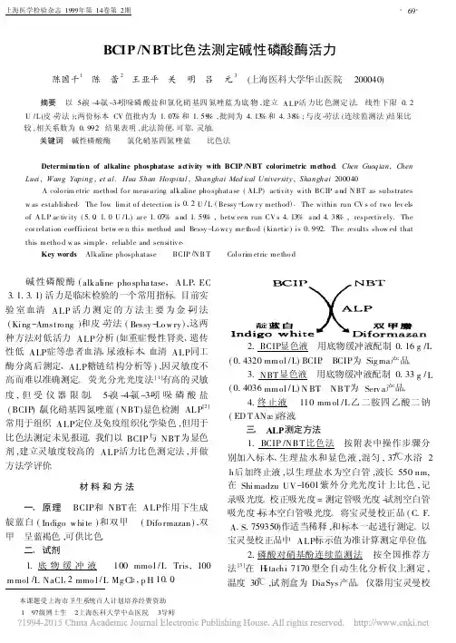 BCIP_NBT比色法测定碱性磷酸酶活力_陈国千