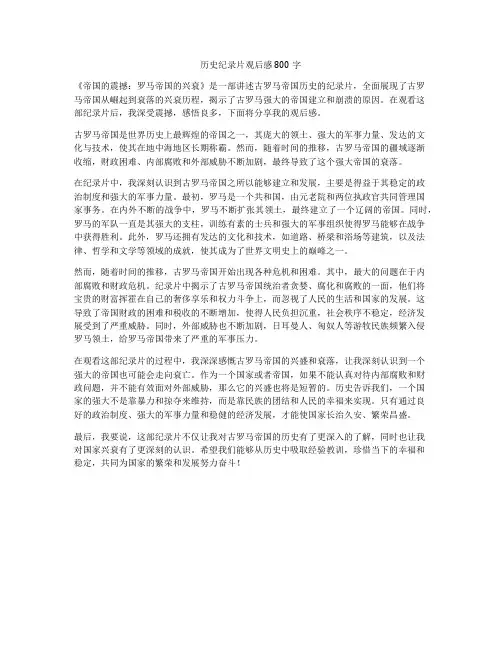历史纪录片观后感800字