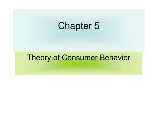 Chapter 5_Theory of Consumer Behavior