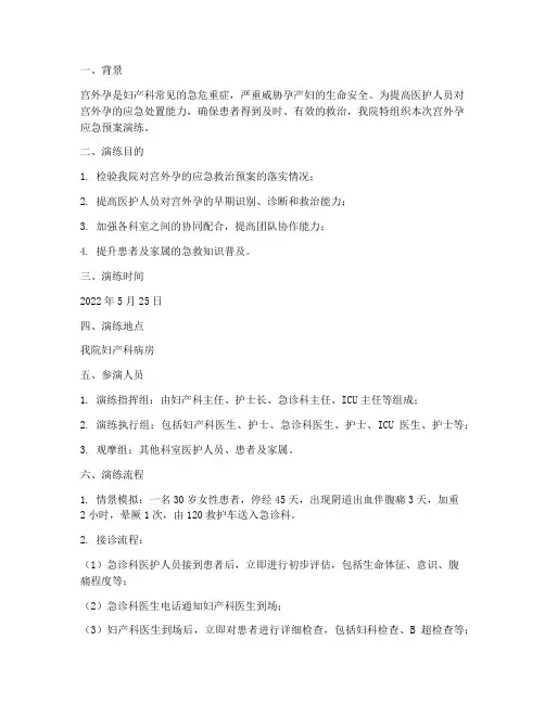宫外孕应急预案演练全过程